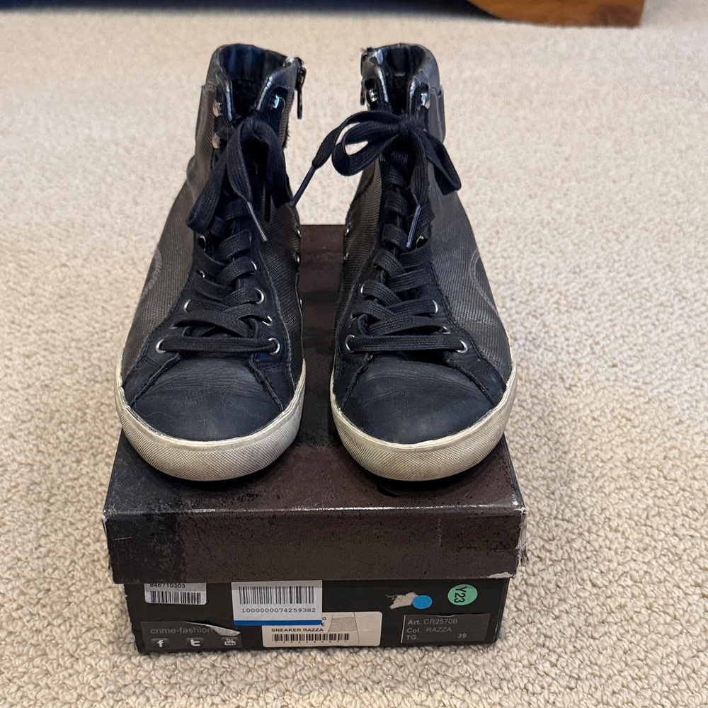 Women's Black High-Top Sneakers